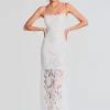 Bachelorette Party*Retrofete Reet Lace Midi Dress White