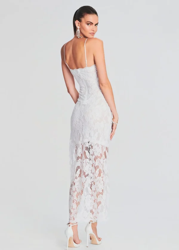 Bachelorette Party*Retrofete Reet Lace Midi Dress White