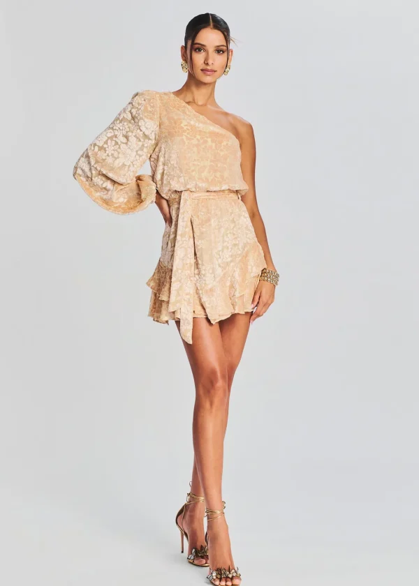 Honeymoon Looks*Retrofete Reha Short Dress Nude