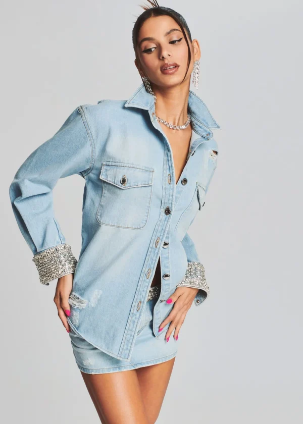 Day to Night*Retrofete Remy Denim Shirt Light Wash Denim