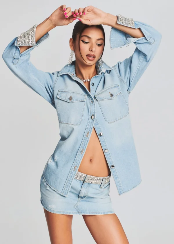 Day to Night*Retrofete Remy Denim Shirt Light Wash Denim