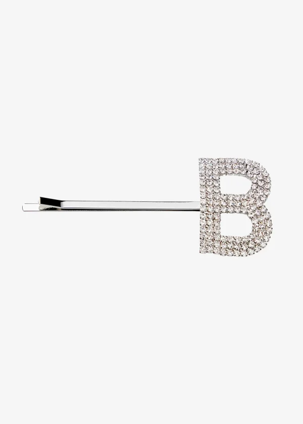 Accessories*Retrofete Rhinestone Alphabet Hair Clip Silver