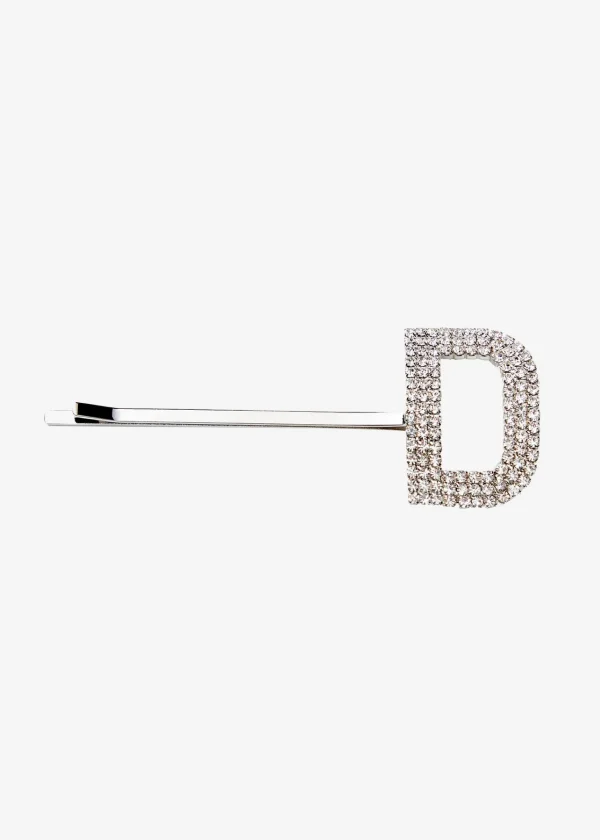 Accessories*Retrofete Rhinestone Alphabet Hair Clip Silver