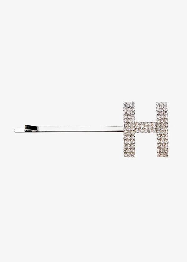Accessories*Retrofete Rhinestone Alphabet Hair Clip Silver