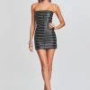 RETROFÊTE*Retrofete Rhya Embellished Leather Dress Black/Crystal