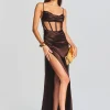 Neutral Moments*Retrofete Rosa Corset Dress Dark Chocolate