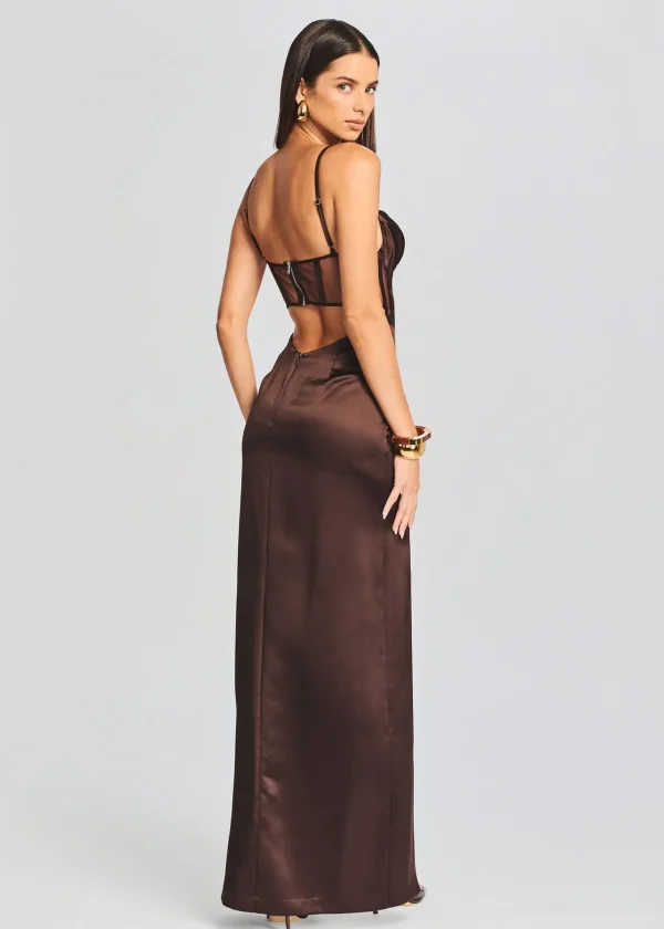 Guest Of*Retrofete Rosa Corset Dress Dark Chocolate
