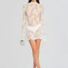 Bachelorette Party*Retrofete Rosie Embellished Lace Dress White