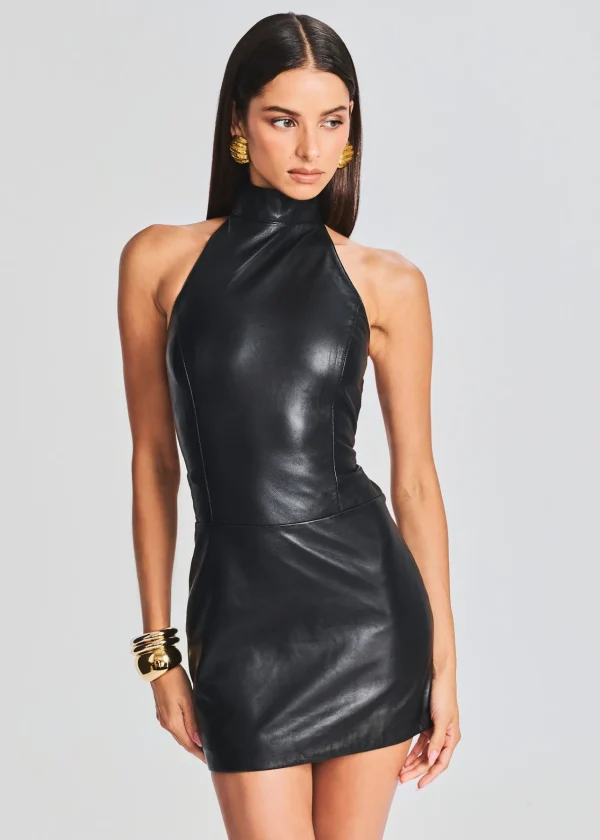 RETROFÊTE*Retrofete Roxy Leather Dress Black
