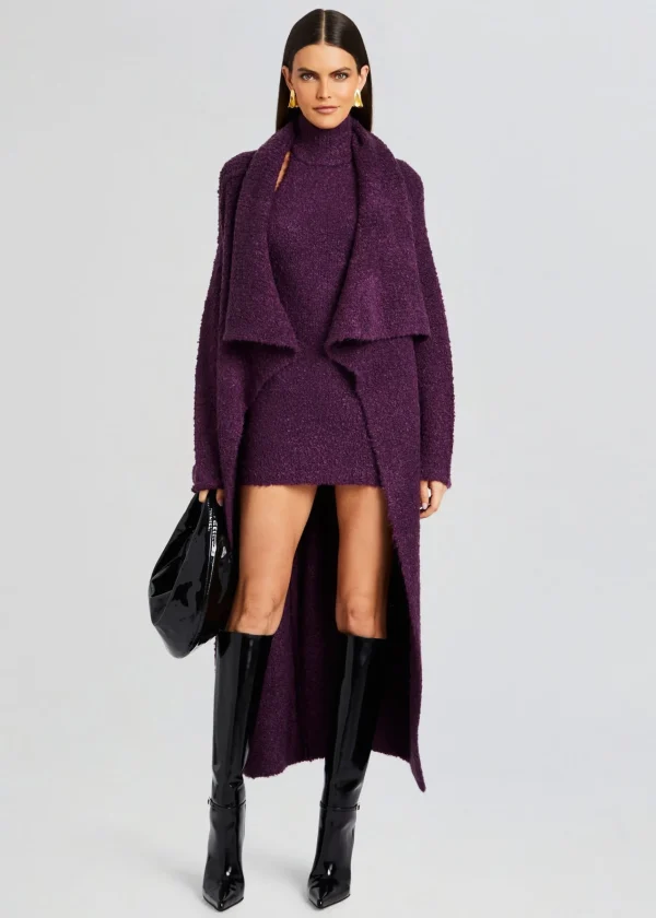 Resort '24*Retrofete Rue Boucle Cardigan Eggplant