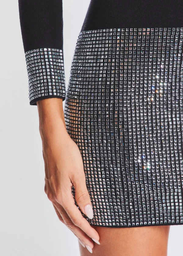 RETROFÊTE*Retrofete Rue Embellished Knit Dress Black