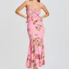 Guest Of*Retrofete Rue Long Dress Colorful Floral Candy Pink