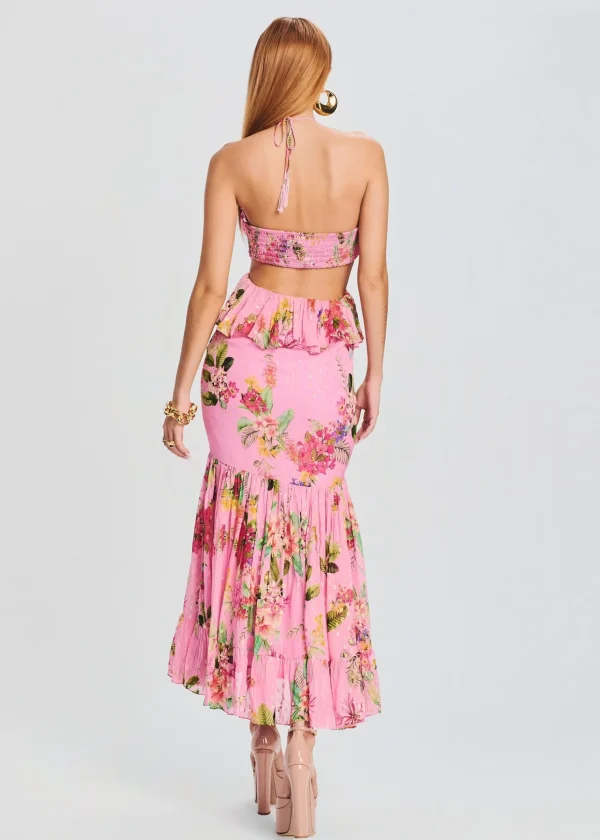 Guest Of*Retrofete Rue Long Dress Colorful Floral Candy Pink