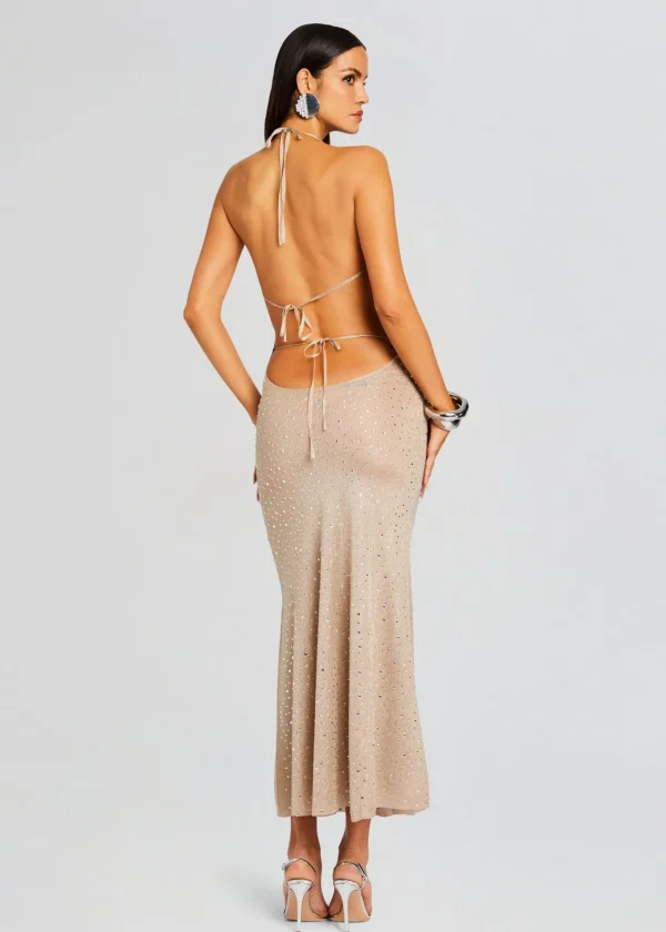 Spring Knits*Retrofete Saar Embellished Knit Dress Metallic Gold