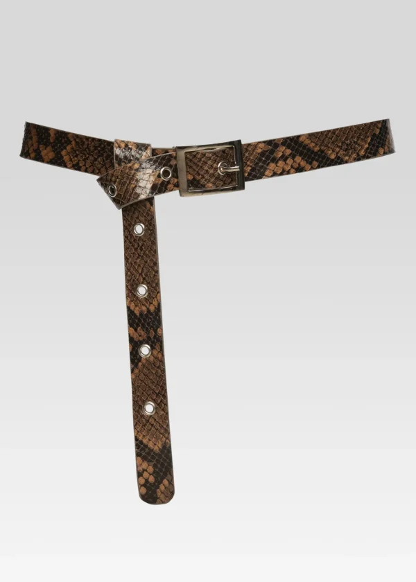 Neutral Moments*Retrofete Sadie Leather Belt Tannin Snake