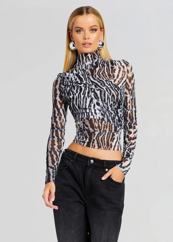 Best Sellers*Retrofete Sana Top Grey Ocelot