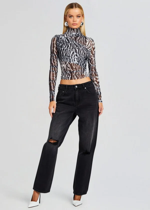 Best Sellers*Retrofete Sana Top Grey Ocelot
