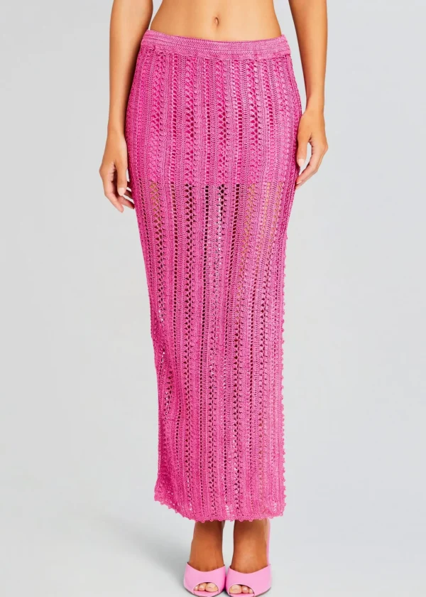 Spring Knits*Retrofete Sandy Crochet Skirt Malibu Pink