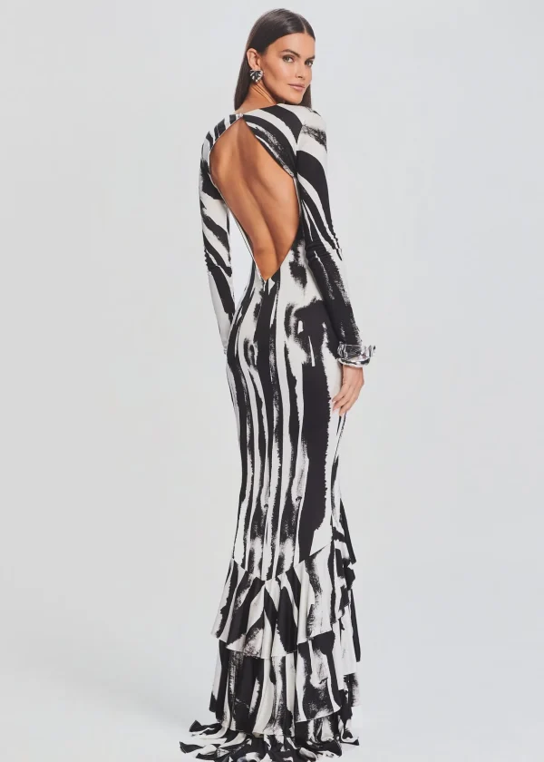 Gowns*Retrofete Sara Dress Zebra Ink