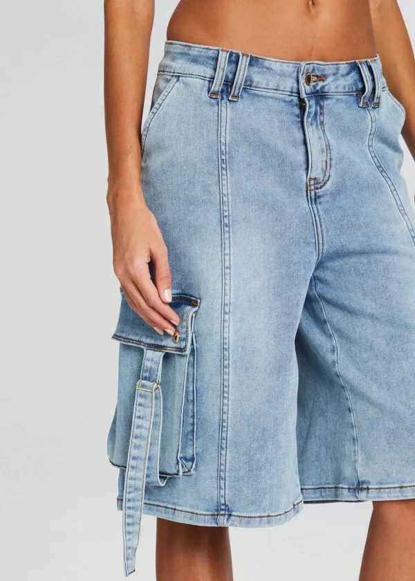 Denim*Retrofete Sarta Cargo Short Vintage Celeste