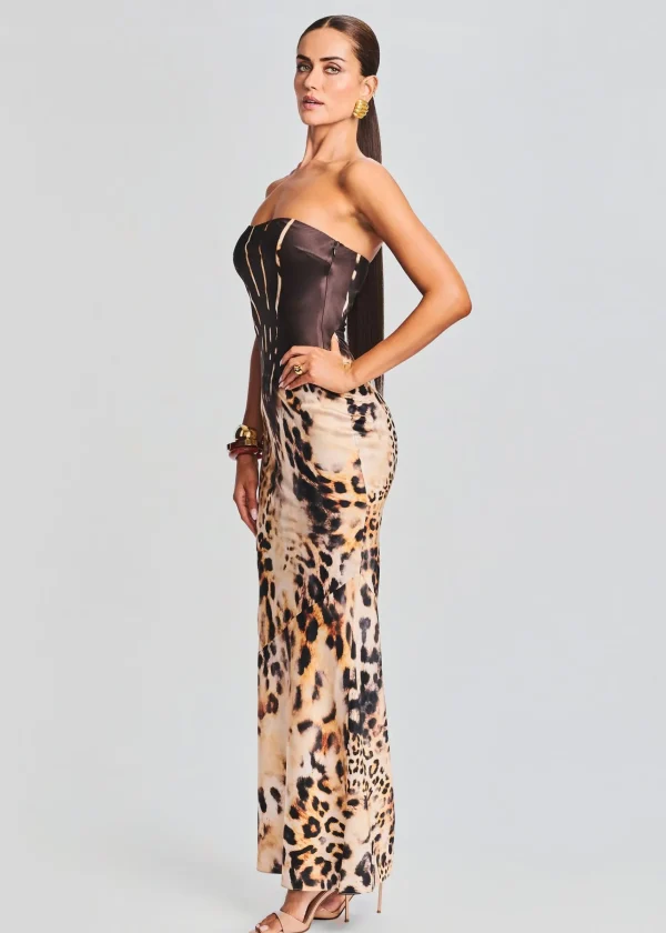 Gowns*Retrofete Shayna Silk Dress Vintage Cheetah