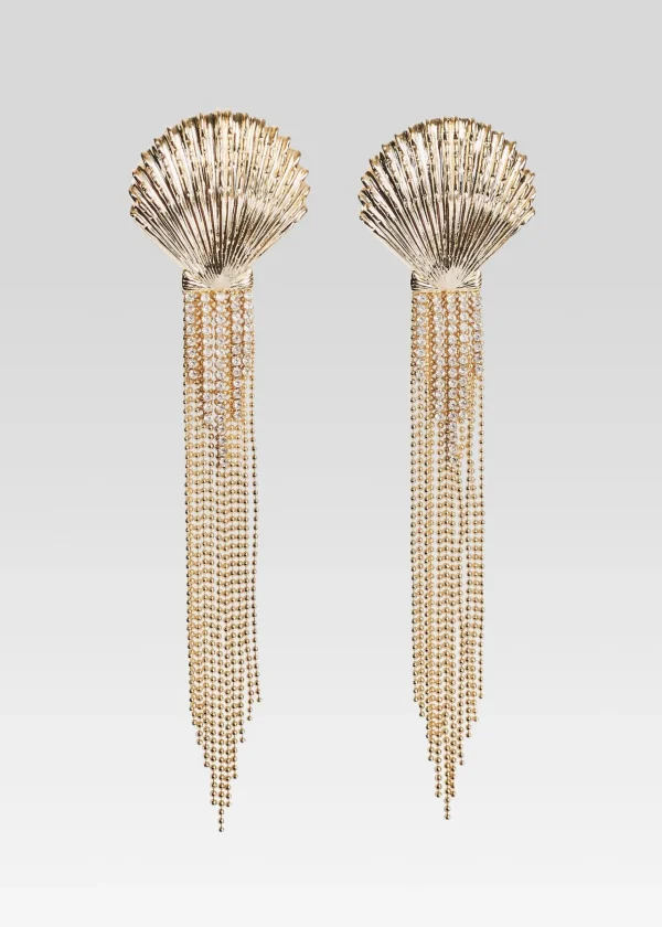 Guest Of*Retrofete Shellona Earrings Shiny Gold