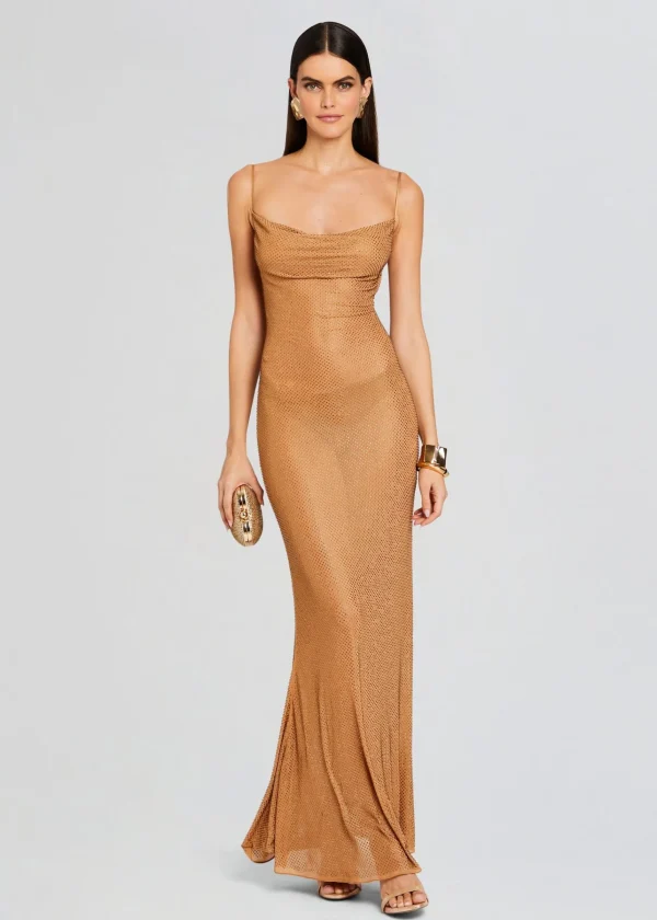 Trending*Retrofete Shilo Embellished Silk Dress Tannin
