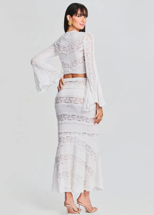 Sheer Bliss*Retrofete Shir Long Skirt White Sa Punta