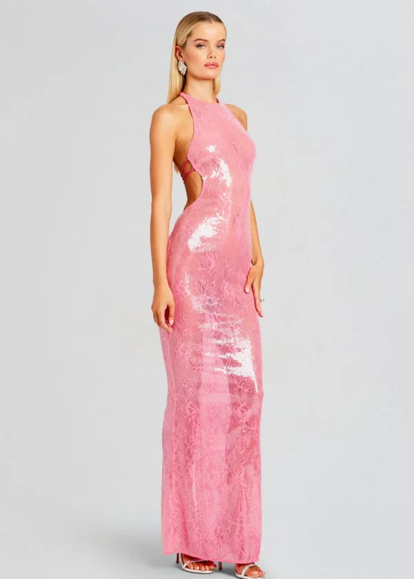 RETROFÊTE*Retrofete Shivonne Sequin Lace Dress Paradise Pink