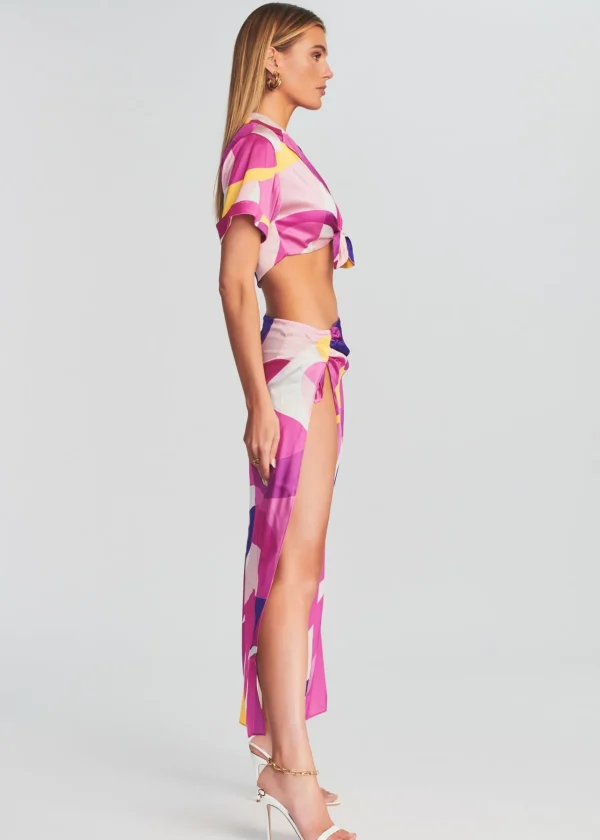 Honeymoon Looks*Retrofete Siena Silk Top Pink Geo