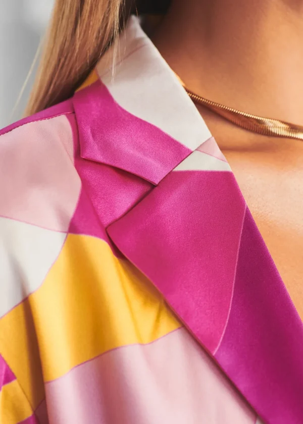Honeymoon Looks*Retrofete Siena Silk Top Pink Geo
