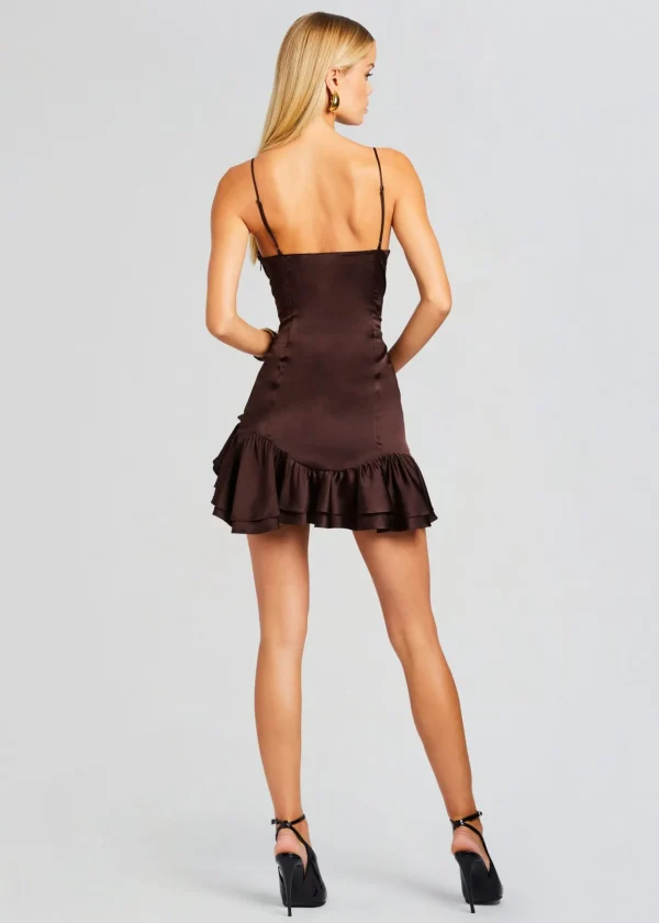 Exclusively Ours*Retrofete Silvana Silk Dress Dark Chocolate