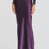 Best Sellers*Retrofete Silvana Silk Maxi Skirt Eggplant