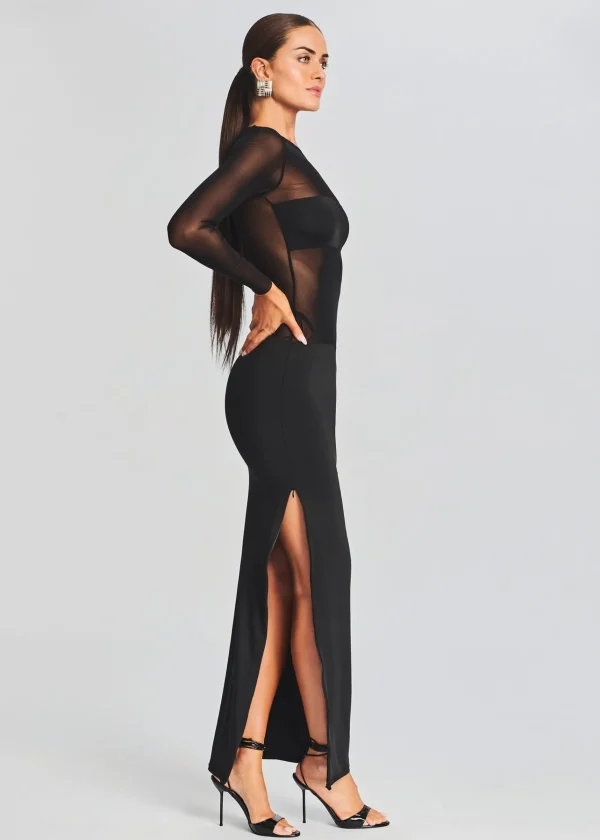 Guest Of*Retrofete Silver Maxi Dress Black