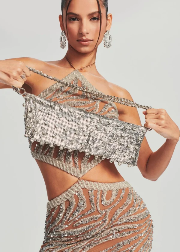 Honeymoon Looks*Retrofete Simone Metal Bag Silver