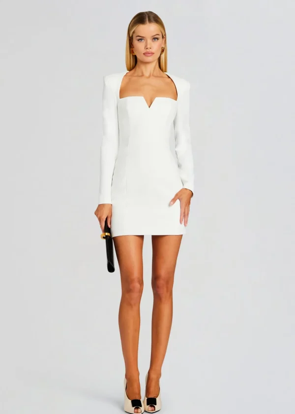 Resort '24*Retrofete Simone Mini V Dress White