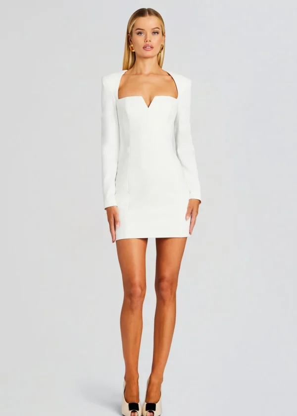Bachelorette Party*Retrofete Simone Mini V Dress White