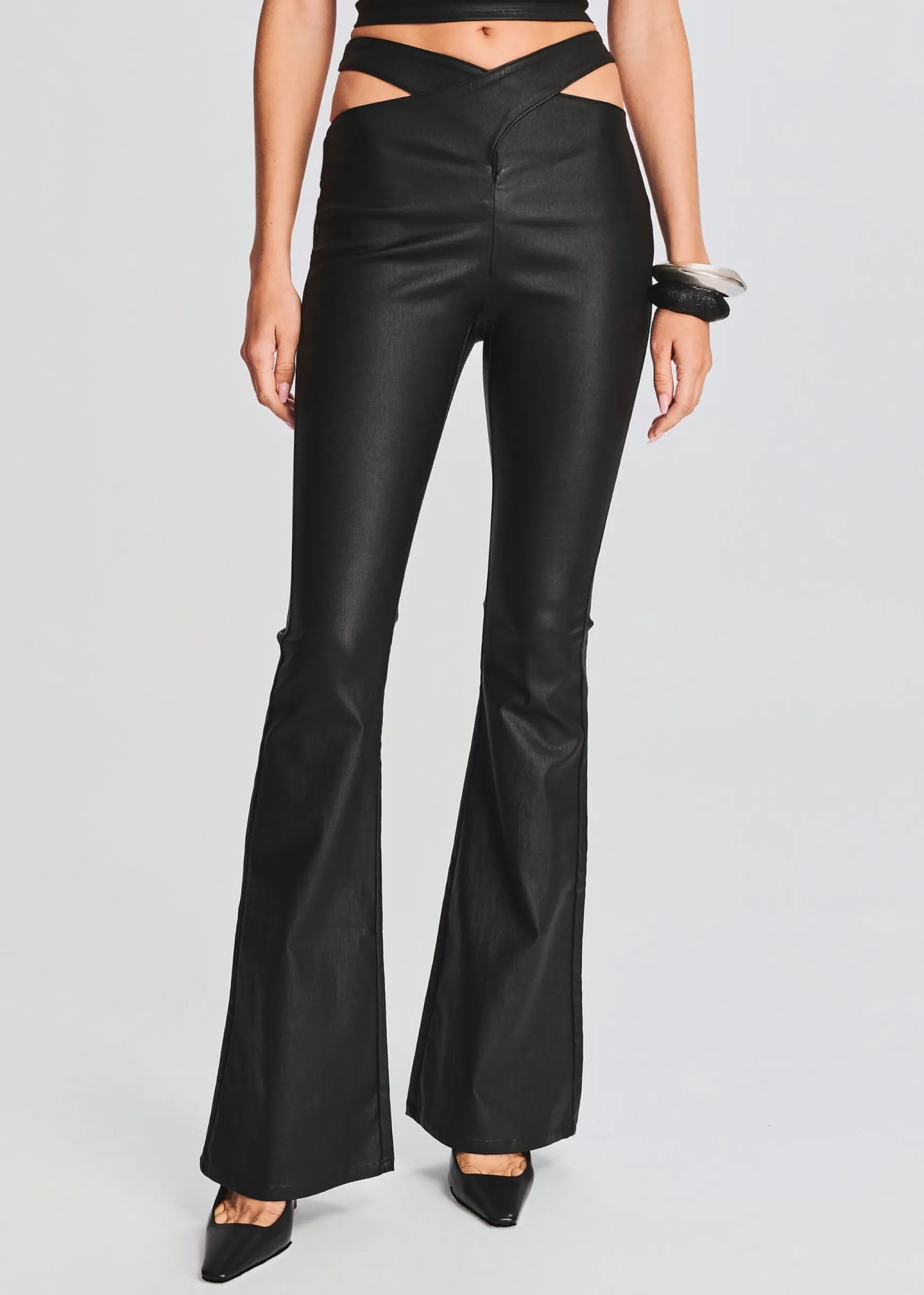 sloane_coated_denim_flare_0.webp Bottoms*Retrofete Sloane Coated Denim Flare Jean Coated Black