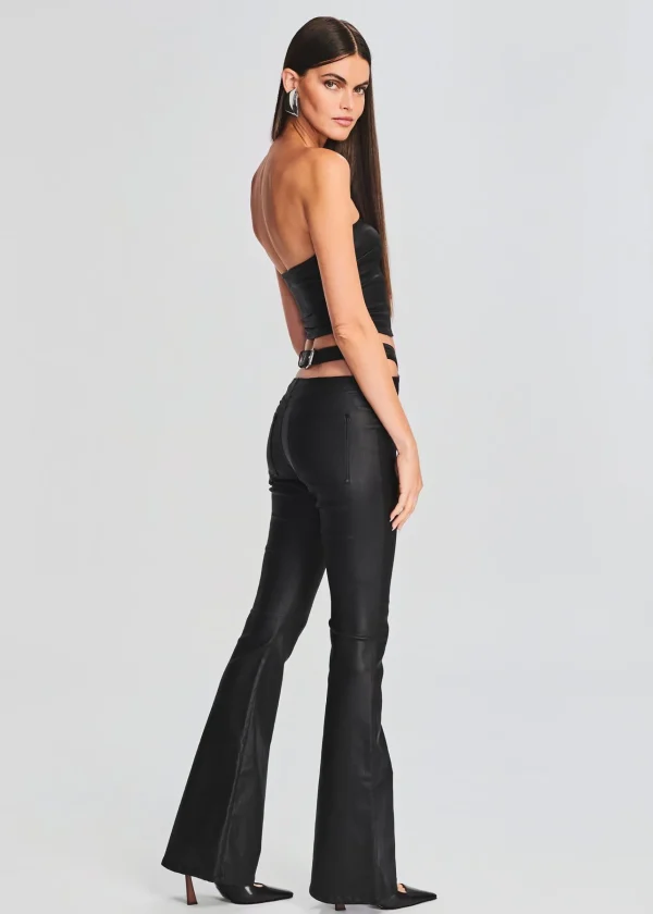 Denim*Retrofete Sloane Coated Denim Flare Jean Coated Black