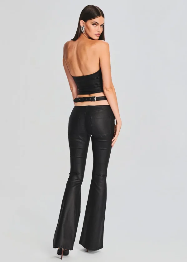 Bottoms*Retrofete Sloane Coated Denim Flare Jean Coated Black