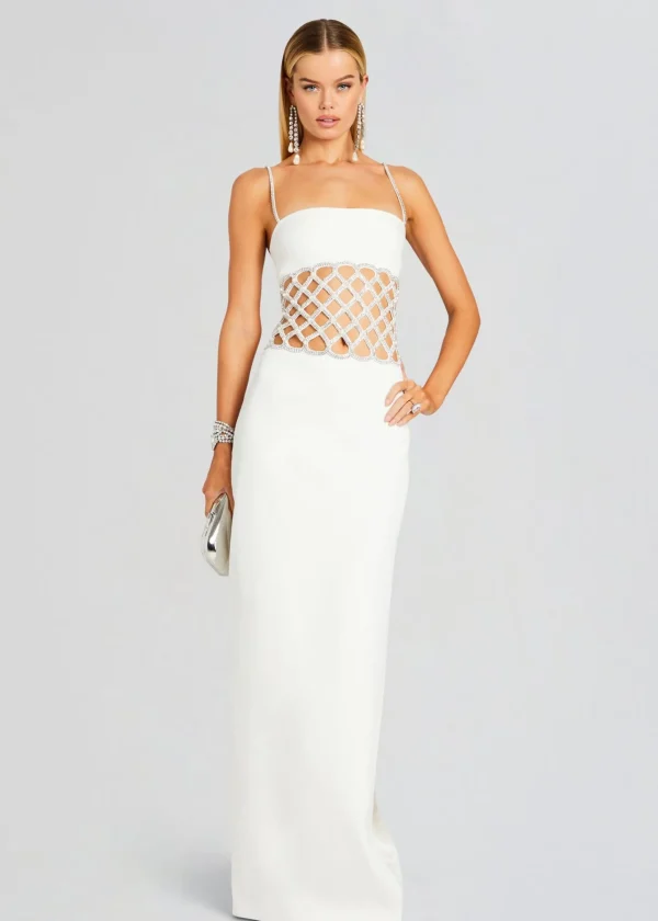 RETROFÊTE*Retrofete Solene Dress White/Crystal