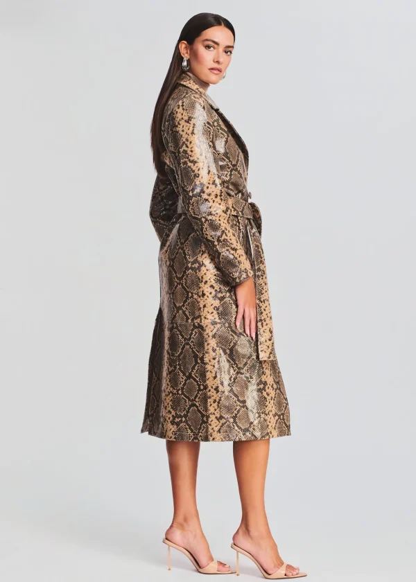 Outerwear*Retrofete Steffan Leather Coat Tannin Snake