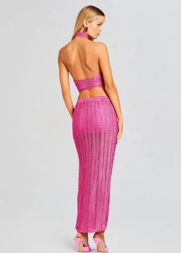 Sheer Bliss*Retrofete Susan Crochet Wrap Top Malibu Pink