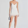 Bridal Shower*Retrofete Susana Feather Dress White