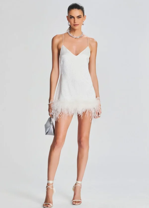 Bridal Shower*Retrofete Susana Feather Dress White