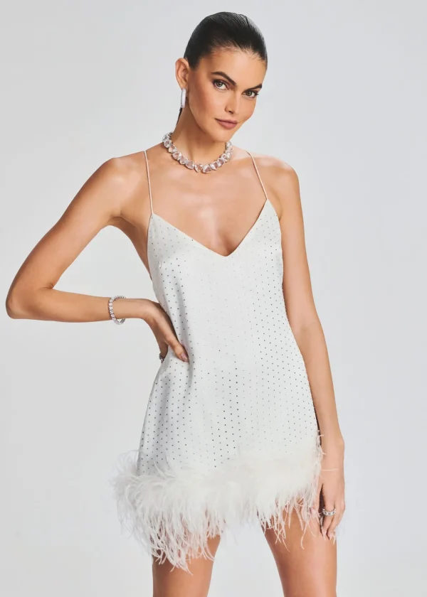 RETROFÊTE*Retrofete Susana Feather Dress White
