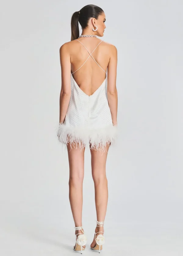 Bridal Shower*Retrofete Susana Feather Dress White