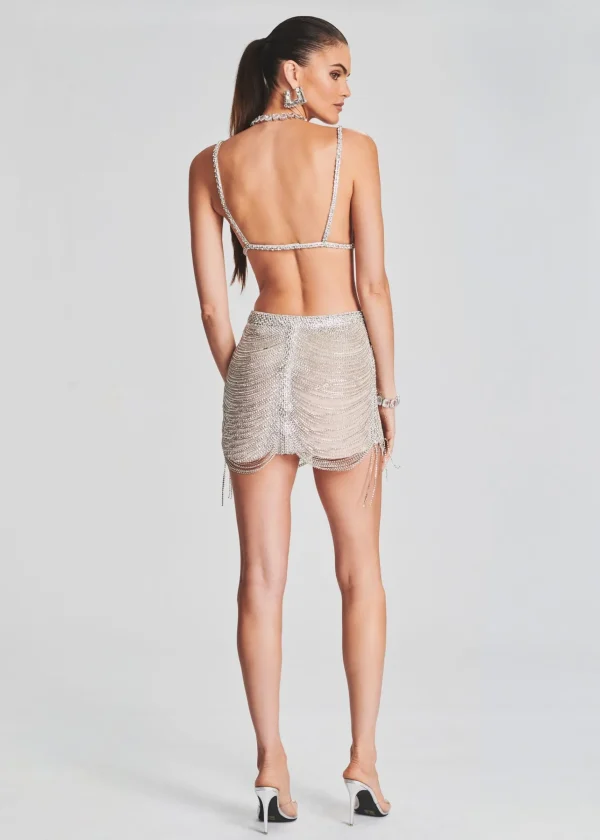 Bachelorette Party*Retrofete Sylvio Chain Skirt White/Silver