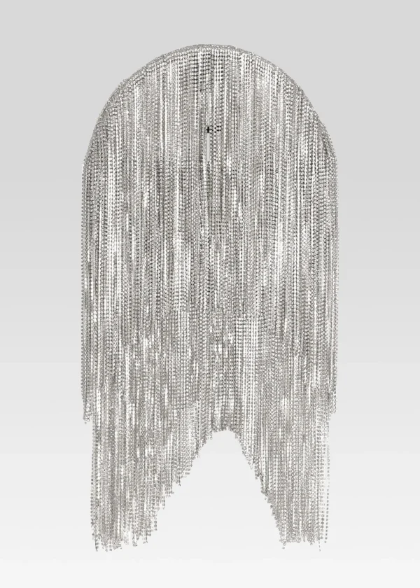 Final Touches*Retrofete Talia Large Crystal Bag White/Silver