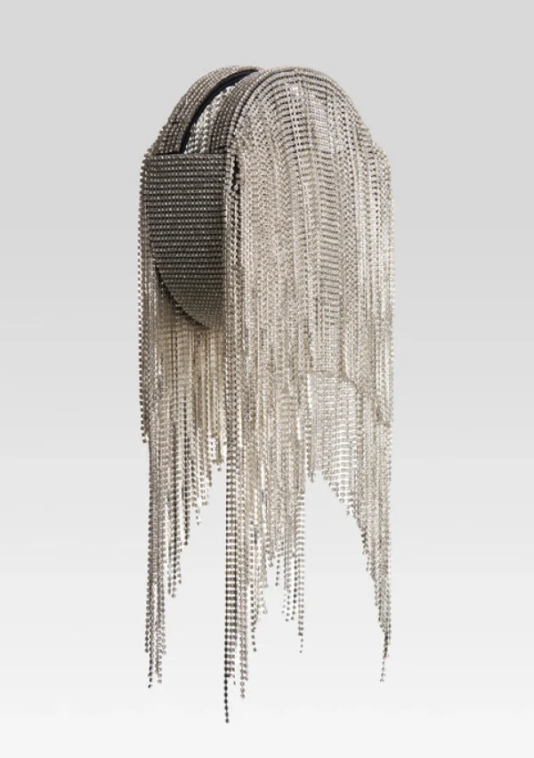 Guest Of*Retrofete Talia Small Crystal Logo Bag Black/Silver
